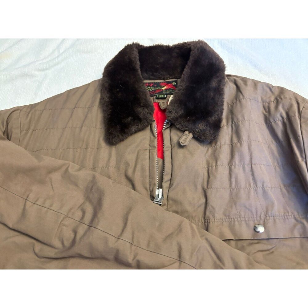 Vintage‎ 10-X Brown Heavy Insulated Quilted Wool Blend Lining Outdoors Jacket 48